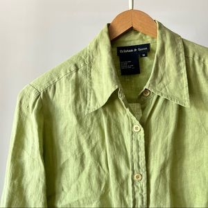 Tristan & Iseut Green Linen Shirt